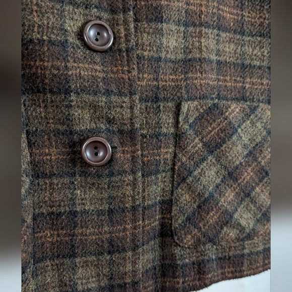 Canadian Opera Company brown plaid sweater jacket - Picture 7 of 9